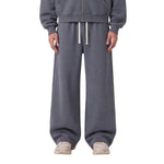 Vintage Washed Heavyweight Drawstring Wide Leg Casual Pants