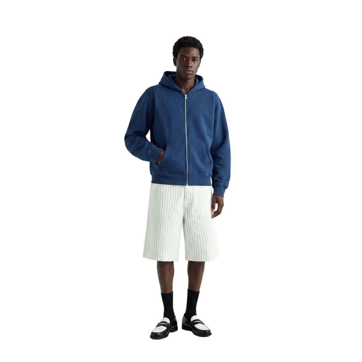 Fleece‑Lined Zip Up Vintage Regular Fit Hoodie
