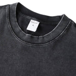 Camiseta destructiva de peso pesado con borde crudo de 10 oz