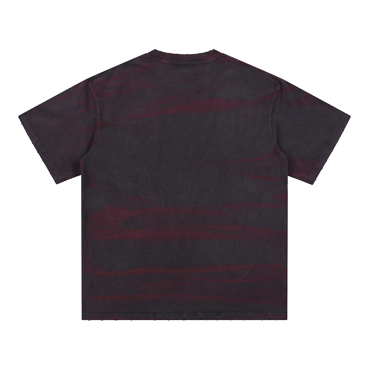 Stripe Tie-Dye Distressed Edge Tee 7.5oz