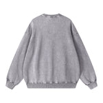 Crew Neck Faded Relaxed Sweatshirt-INNBLAC Fashion Apparel