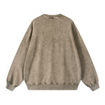 Crew Neck Faded Relaxed Sweatshirt-INNBLAC Fashion Apparel
