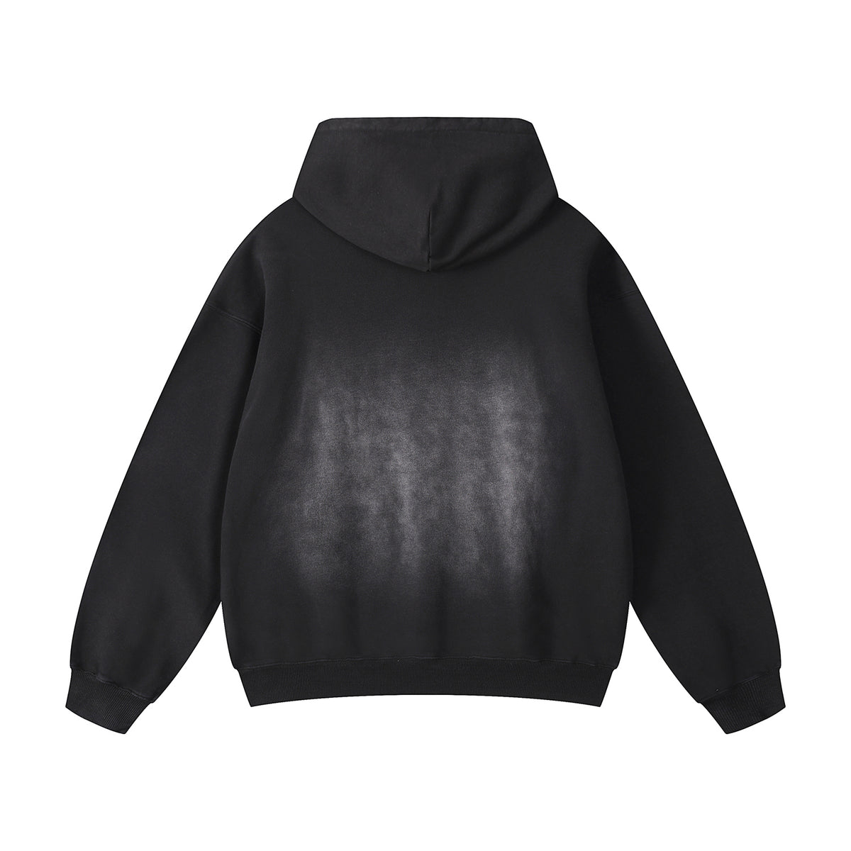 Black Faded Kangaroo Pocket Hoodie-INNBLAC Fashion Apparel