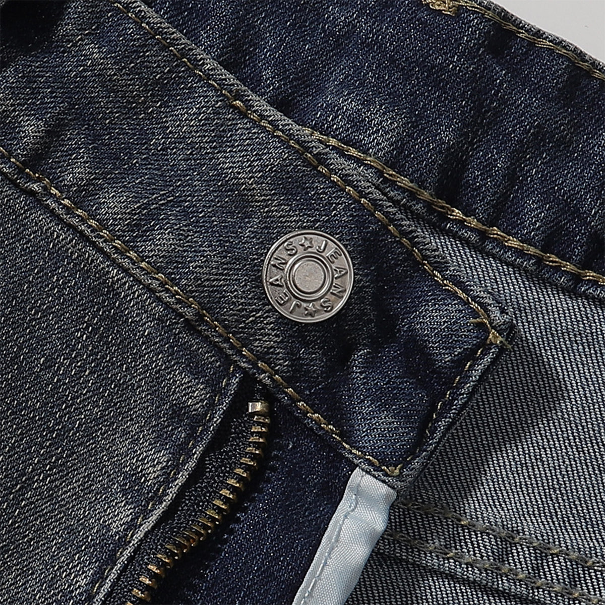 Distressed Dark Denim Vintage Wash Flared Jeans