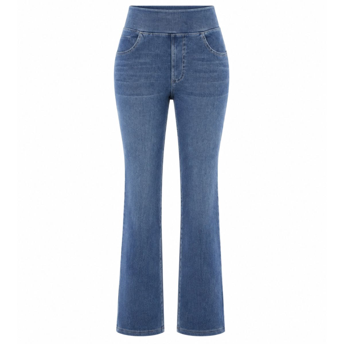 Vintage Washed High Waist Straight Leg Jeans