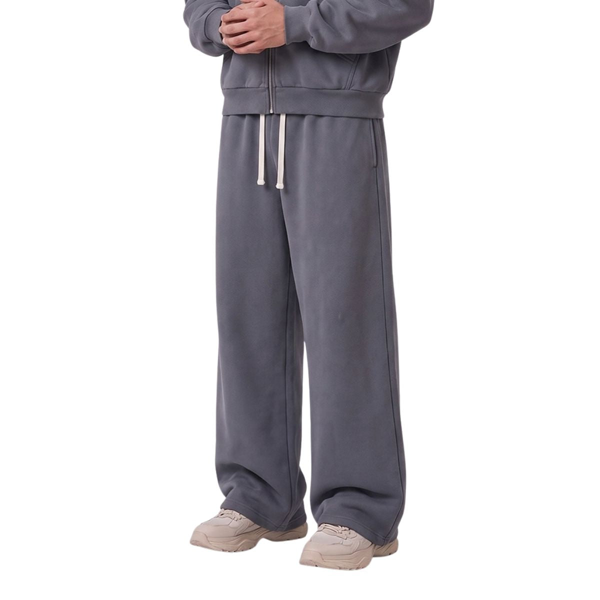 Vintage Washed Heavyweight Drawstring Wide Leg Casual Pants
