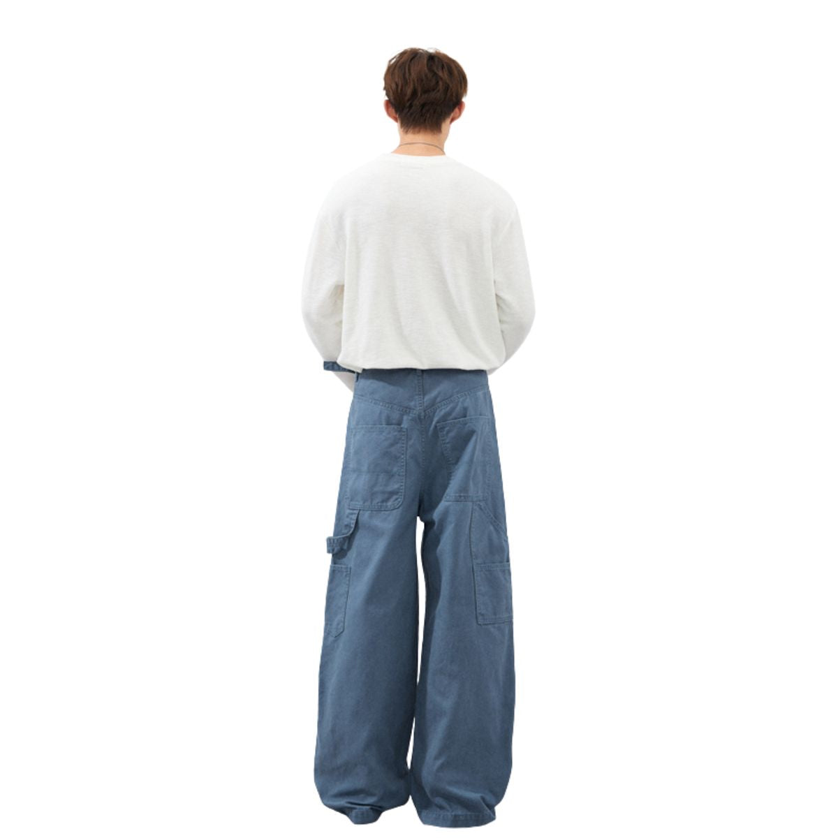 Printed Adjustable Waist Cargo Wide‑Leg Pants