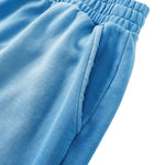 Monkey Wash Ripped Distressed Curved Wide Leg Cotton Sweatpants