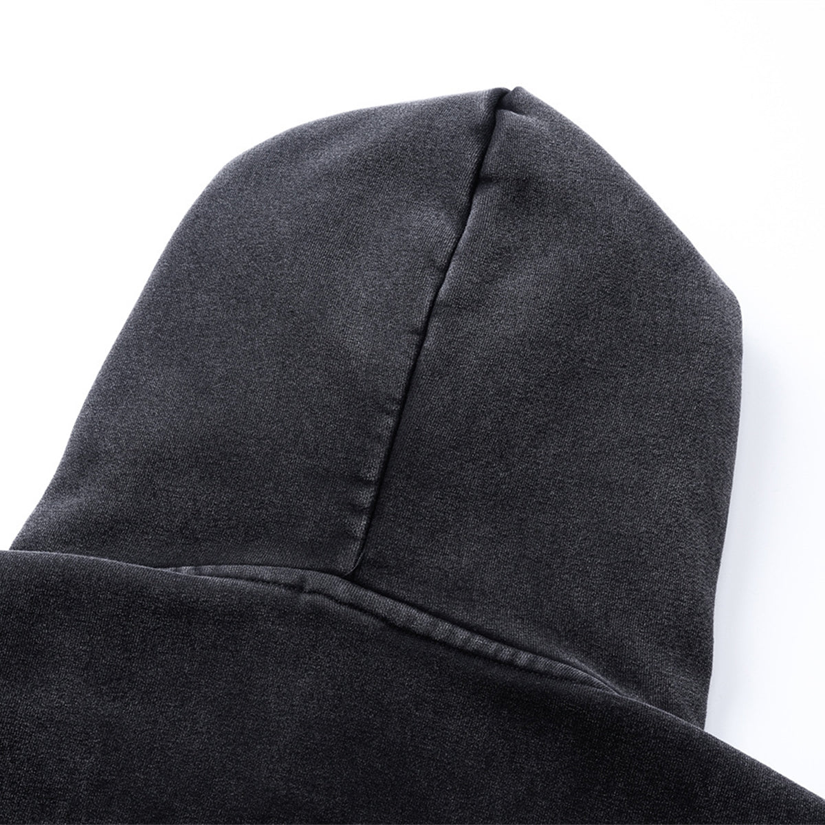 Front Pocket Button Detail Oversized Washed Hoodie