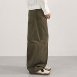 Curved Blade Wide Leg Patchwork Casual Pants