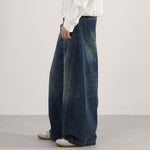 Retro Patchwork Curved Blade Denim Jeans