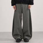 High Waisted Striped Wide Leg Casual Pants