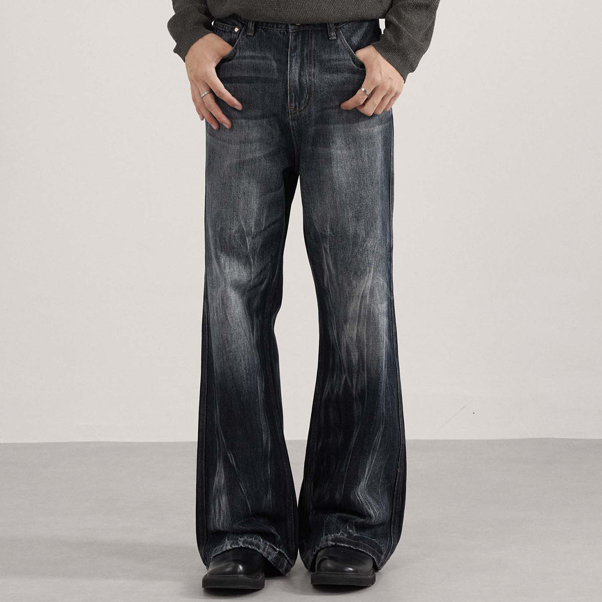 Dark Washed High Waist Boyfriend Loose Jeans