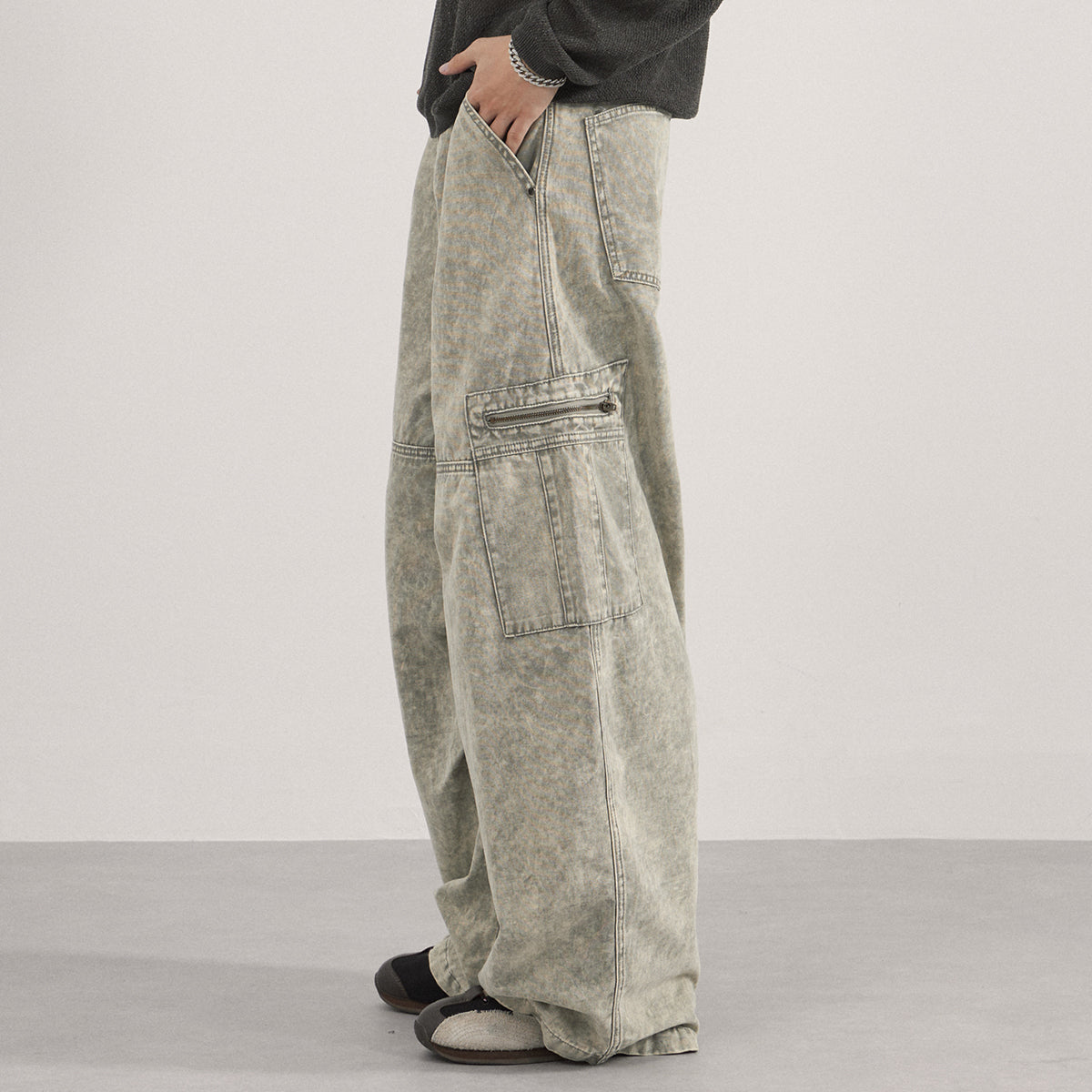 High Waist Utility Pocket Cargo Pants