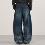 Grunge Dark Wash High Waist Wide Leg Jeans