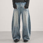 Oversized Pocket Distressed Wide Leg Vintage Jeans