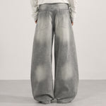 Vintage Gray Distressed High Waist Jeans