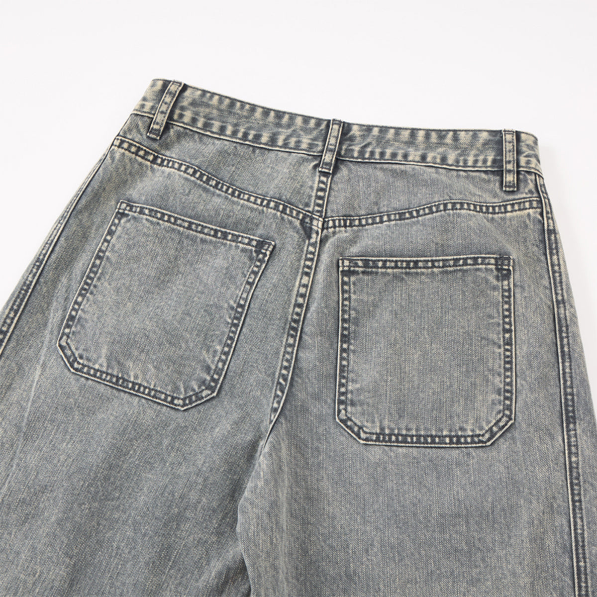 Wide Leg High Waist Distressed Denim Jeans