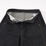 Contrast Stitching Wide Leg Dark Wash Denim Jeans