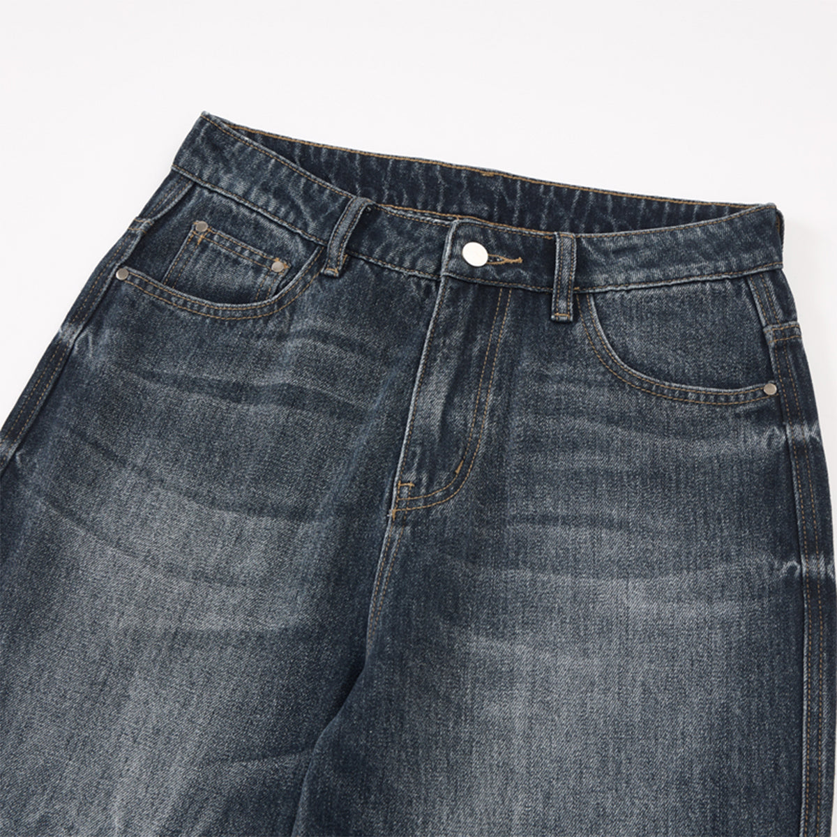 Dark Washed High Waist Boyfriend Loose Jeans