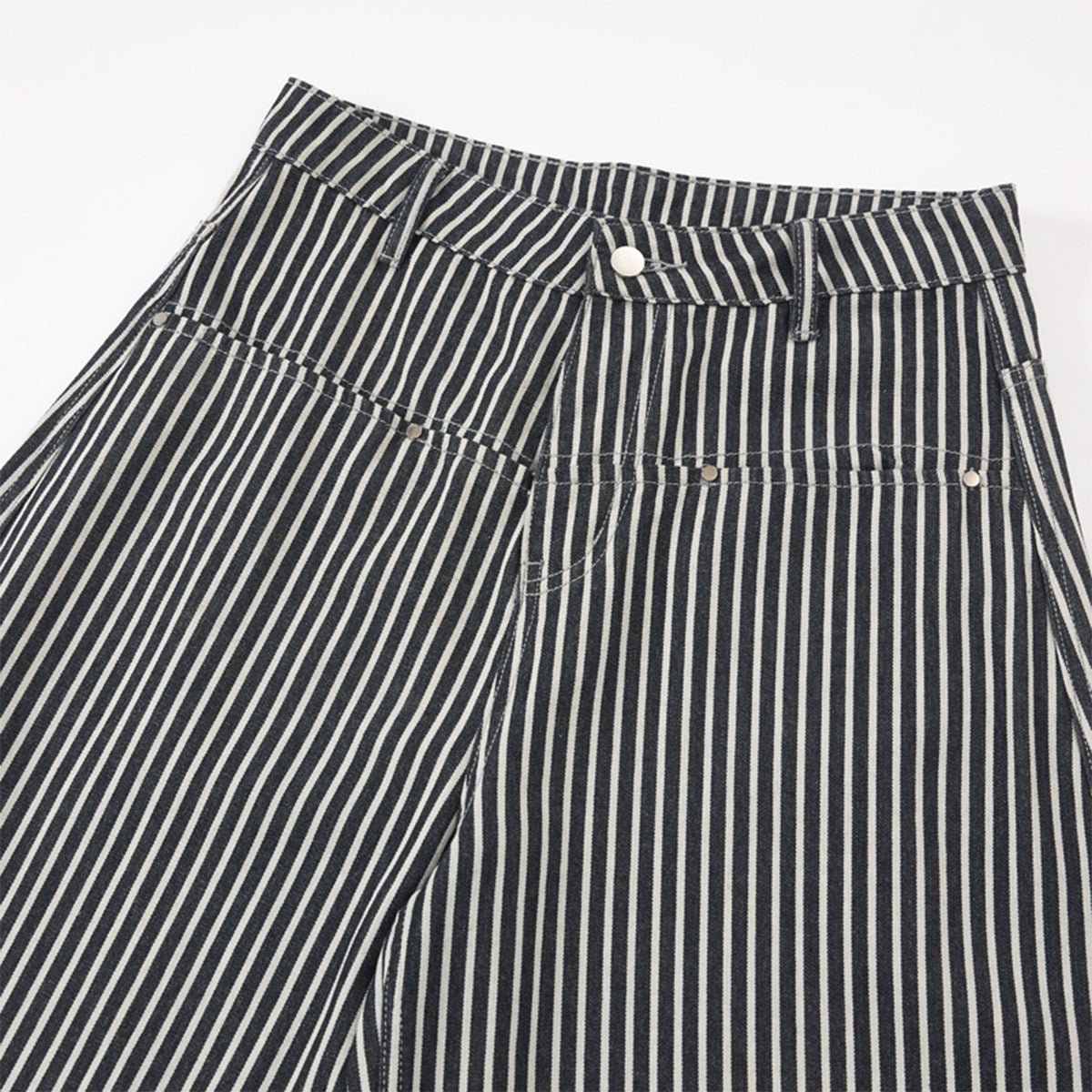 High Waisted Striped Wide Leg Casual Pants