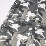 Utility Style Camo Print Wide Leg Cargo Pants