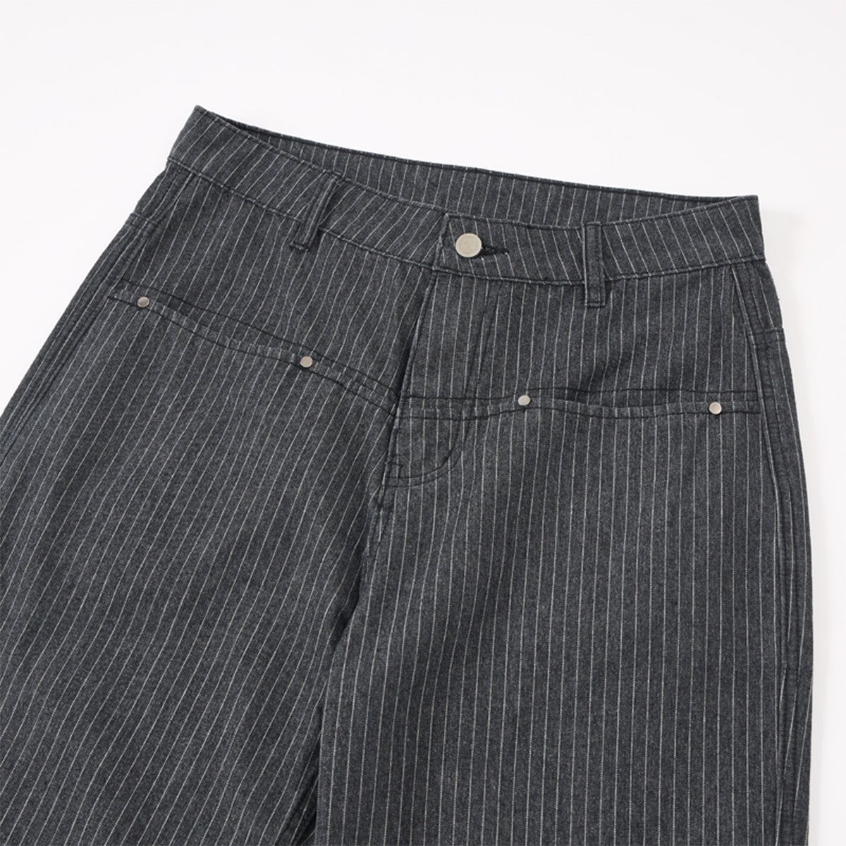 Tailored High Waist Wide Leg Striped Pants