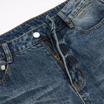 Ripped Wide Leg Vintage Fade Distressed Denim Jeans