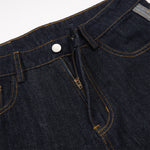 Wide Leg Contrast Stripe Denim Jeans