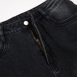 Artistic Patchwork Vintage Black Wide Leg Jeans