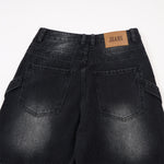 Artistic Patchwork Vintage Black Wide Leg Jeans