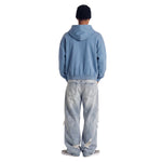 Vintage Washed Cotton Double‑Zip Hoodie