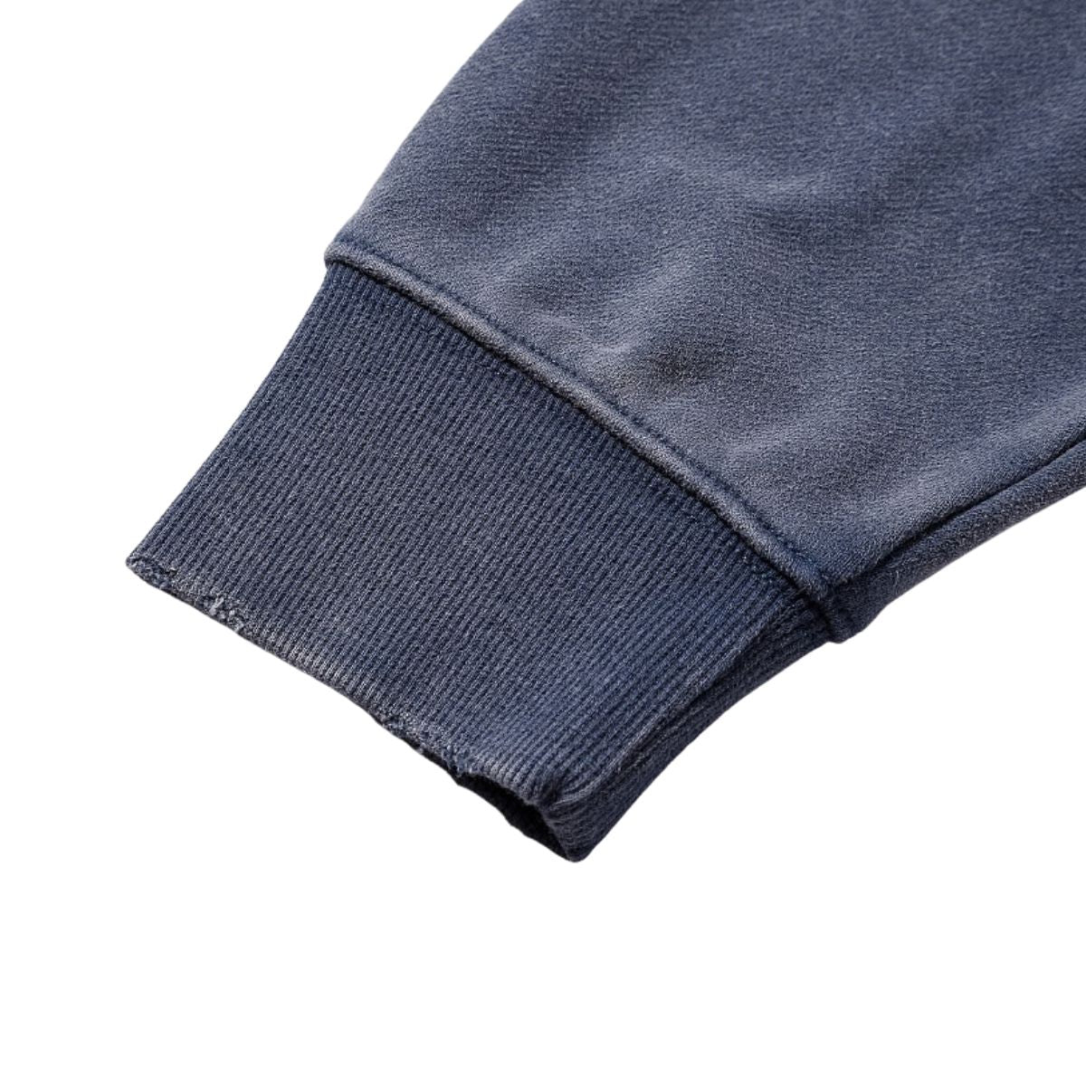 Boxy Cropped Stacked Sleeve Ripped Distressed Full Zip Hoodie