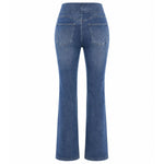 Vintage Washed High Waist Straight Leg Jeans