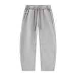 Vintage Washed Fleece‑Lined Elastic Waist Curved Leg Pants