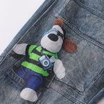 Cartoon Printed Baggy Denim Pants