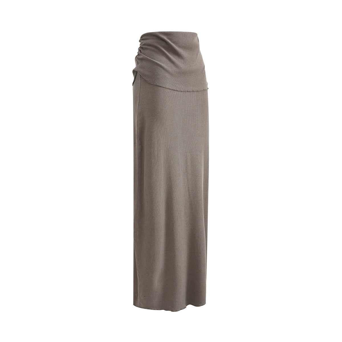 High Waist Ruched Knit Maxi Skirt