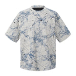 Burnout Plum Dye Artistic Color-Block Tee