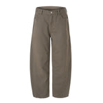 Curved Wide Leg High Waist Clean Stitch Workwear Pants