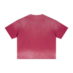 Boxy Raw Edge Washed Loose Short Sleeve Tee