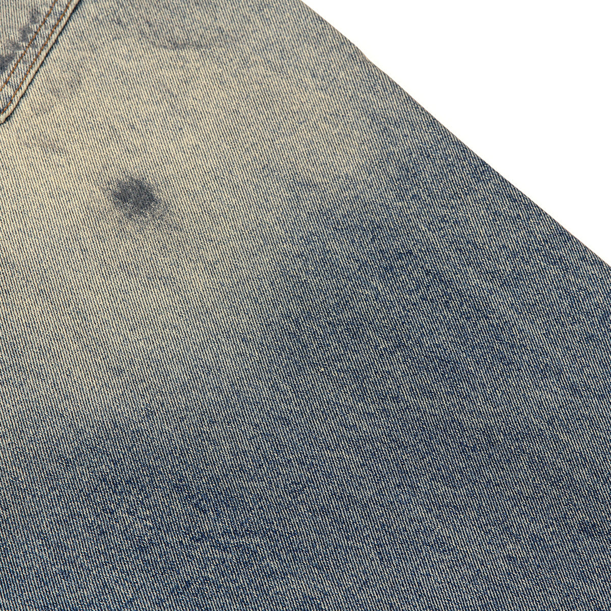 Faded Blue Vintage-Sanded Wide-Leg Jeans