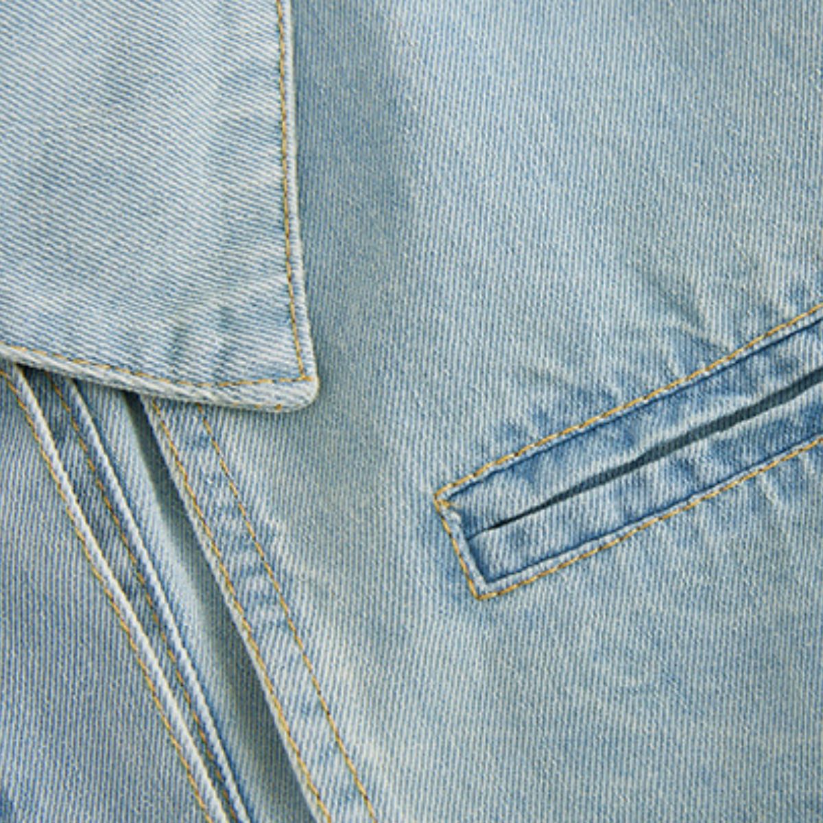 Minivestido camisero vaquero plisado de manga corta