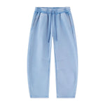 Vintage Washed Fleece‑Lined Elastic Waist Curved Leg Pants