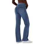 Vintage Washed High Waist Straight Leg Jeans