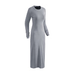 Slim Fit Long Sleeves Ribbed Midi Dress