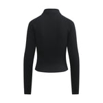 Double-Slider Zipper Fleece Cropped Sweatshirt