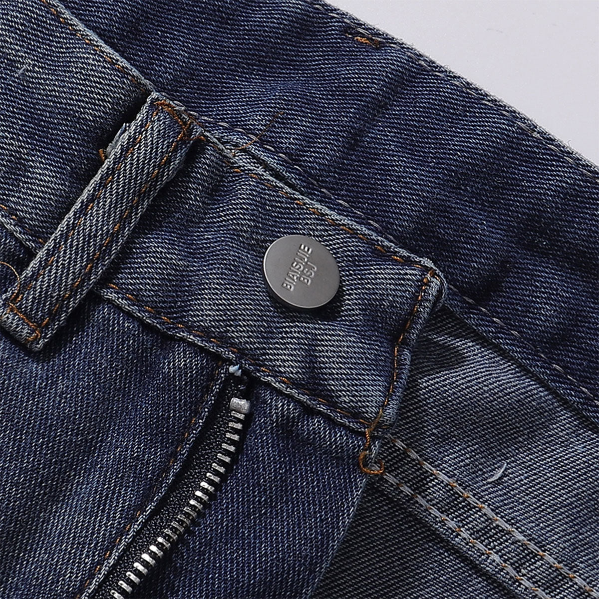 Front Pocket Embroidered Washed Wide Leg Jeans