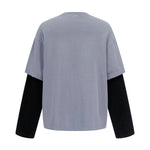 Layered Sleeve Two-Tone Oversized Streetwear T-Shirt