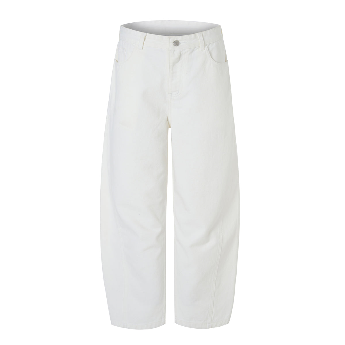 Curved Wide Leg High Waist Clean Stitch Workwear Pants