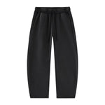 Vintage Washed Fleece‑Lined Elastic Waist Curved Leg Pants